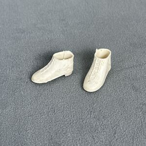 Vintage Barbie Francie Doll White Rubber Ankle Boots Hong Kong Pliable Booties